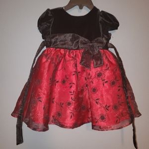 Rare Editions Formal Dress 2T Red Black Velvet